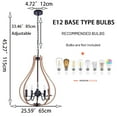 thumbnail image 5 of GMizon 26-inch retro American iron chandelier, 5-head aisle chandelier, dining room and study lighting fixture (black + wood grain color), 5 of 5