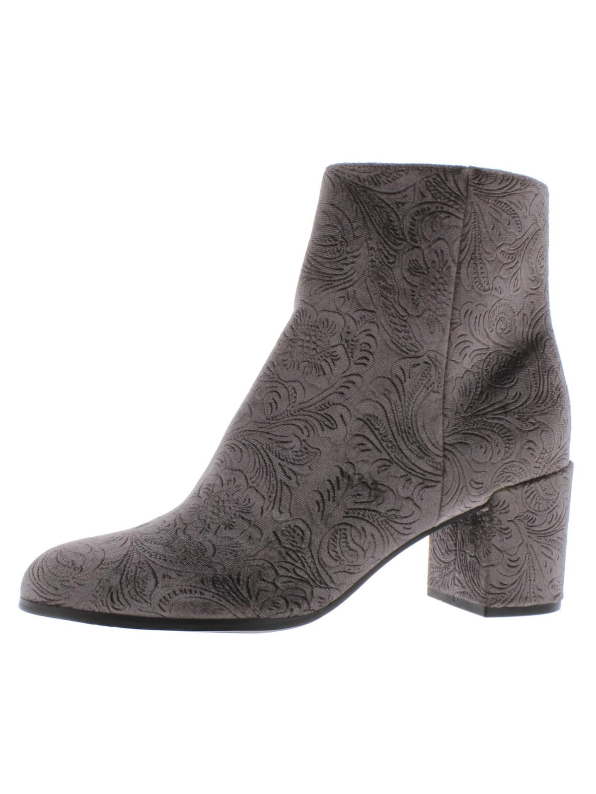 Indigo Rd. Womens Crusona Velvet Fashion Ankle Boots Gray 9.5 Medium (B ...