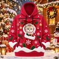 thumbnail image 2 of CAIVO Men Women Unisex Christmas Pet Pouch Hoodie Snowman Sweatshirt with Pocket for Dogs Cats With Zipper Pockets For Holiday Party Tops, 2 of 6