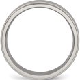 thumbnail image 2 of Titanium Brushed Center Black Enamel 6mm Ridged Edge Band (Size 13) Made In China tb336-13, 2 of 5
