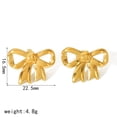 thumbnail image 5 of 18K Karat Gold Plated Earrings for Women Bow Earrings Ring 18K Gold Plated Jewelry for Her Birthday Gift, 5 of 15