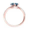 thumbnail image 3 of Aonejewelry 1.25 Ct. Two Stone Blue Diamond Engagement Ring Crafted in 14k Rose Gold (Blue , I2-I3), 3 of 4