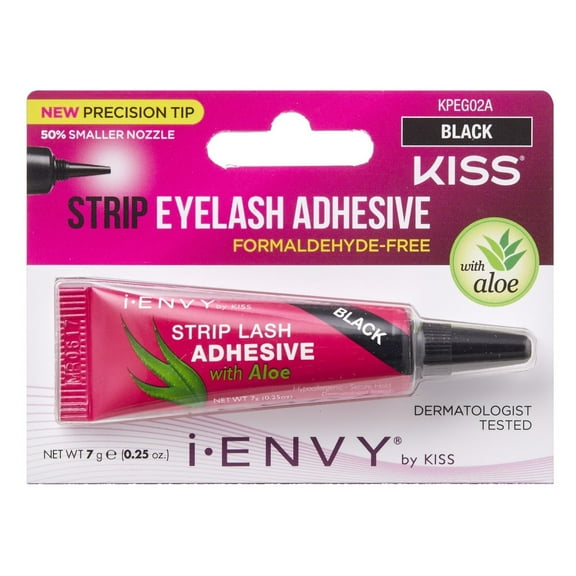 Kiss I Envy Eyelash Adhesive Strip W/Aloe Black 0.25oz (Pack of 3)