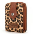 thumbnail image 3 of Wrangler Cow Print Wallet Women Small Credit Card Holder with Rfid Blocking Zip Credit Card Case,Compact & Easy to Carry Gifts for Women, Leopard, 3 of 7