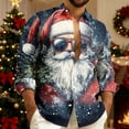 thumbnail image 2 of Atogsazn Men's Santa Graphic Shirts Christmas Button Down Long Sleeve Shirt Lightweight Outerwear Tops Blouse Navy XXXL Fashion, 2 of 5