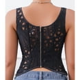 thumbnail image 5 of Ugoldhm Women's Floral Lace Corset - Textured Lace-Up Shapewear Overbust Double Layer Bustier, 5 of 7