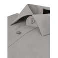 thumbnail image 4 of Men's Slim Fit Button Up Long Sleeve Solid Dress Shirt - Light Gray - XL (17-17.5) 34/35 sleeve, 4 of 5