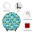 thumbnail image 4 of Picia Cartoon Monster Truck Pattern Bone China Decorative Plate – Wall Decor with Stand and Adhesive, Elegant Ornament for Living Room, Office, or Entryway-8in, 4 of 6