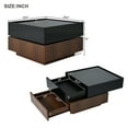 thumbnail image 2 of Trilenars Modern Square Coffee Table, High Gloss 360°Rotating Side Table, 2-Tier Center Table With 2 Drawers And Swivel Tabletop For Home Office Living Room, 2 of 9