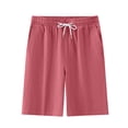 thumbnail image 2 of asjyhkr Mens Shorts Cotton Loungewear Drawstring Elastic Waist Plus Size Sleep Pajama Shorts with Pockets for Casual(M-5XL), 2 of 9