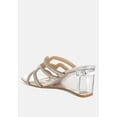 thumbnail image 4 of Caqueta Metallic Rhinestone Clear Wedge Sandals, 4 of 11