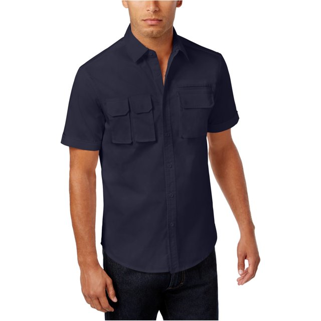 Camisa con Botones Sean John Hombre Multi-Pocket Azul Pequeña