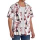 thumbnail image 2 of Balery Watercolor Wine Camisa Casual de Manga Corta con Botones para Hombre, Texturizada, Estilo Cubano, para Playa, Verano-X-Large, 2 of 5