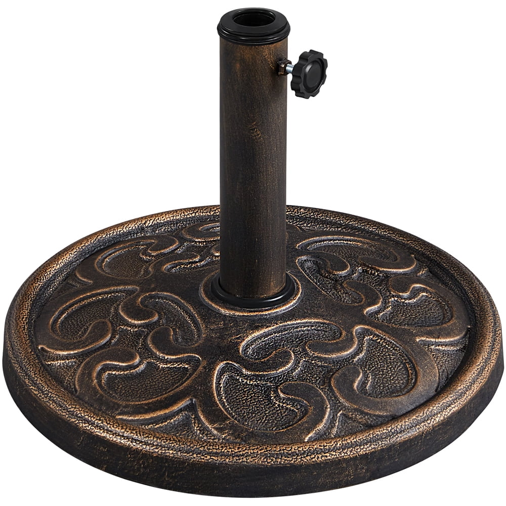 Yaheetech 22lbs 17.5'' Outdoor Patio Market Umbrella Base Stand, Round, Bronze