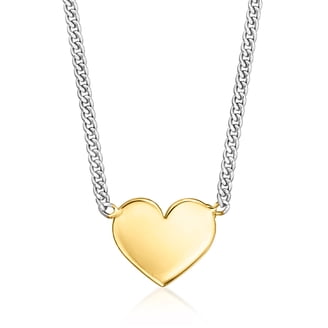 Ciondolo Cuore Pieno In Oro Rosa 18K Con Catena – Regalo Donna
