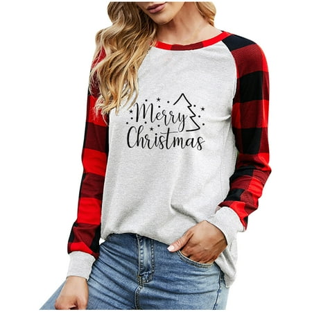

T-shirt Womens Xmas Tree Gnomies Print Sweatshirt Tunici Loose Pullover Top