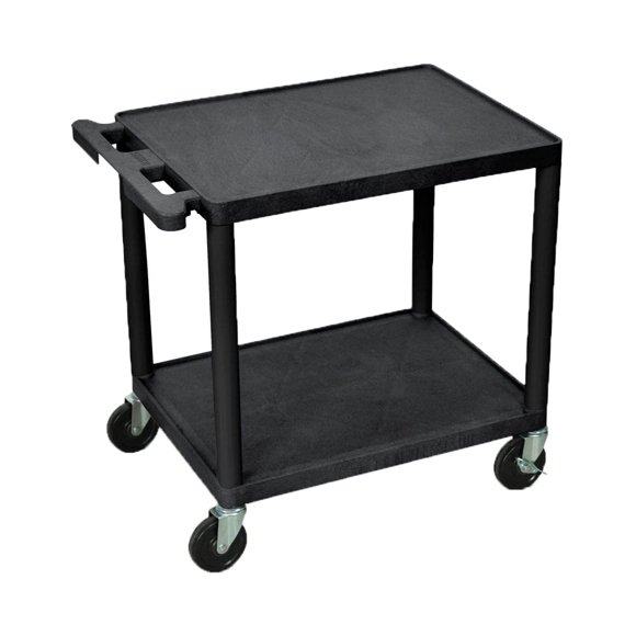 AV Cart LUXOR LP26-B 26H con 2 estantes de 136 kg de capacidad, color negro