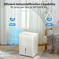 thumbnail image 4 of KISSAIR 22-Pint Dehumidifier, 3000 Sq. Ft Coverage Area Home Dehumidifier with Timer Continuous & Dry Mode,  4.8L Water Tank, Dehumidifier for Basement/Bathroom, 4 of 8