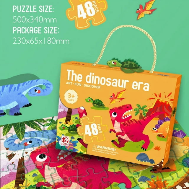 Rompecabezas plano para niños, juguete de bricolaje, 48 unidades, dibujos animados de animales