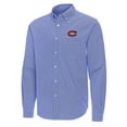thumbnail image 2 of Men's Antigua Blue Montreal Canadiens Porter Woven Tri-Blend Long Sleeve Button-Down Shirt, 2 of 3