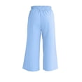 thumbnail image 7 of Hurxie Girls Wide Leg Palazzo Pant Loose Straight Cute Bow Waist Spring Summer Lightweight Dress Pant for Kids Blue,120, 7 of 7