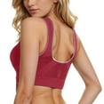 thumbnail image 4 of AWZXDE Women Casual Hollow Out Breathable Sport Bra for Everyday and Athletic Use Soft Wireless Underwear with Gathering Feature for Comfort and Versatility Red,L, 4 of 5