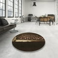 thumbnail image 3 of Ahgly Company Indoor Round Patterned Red Dirt Brown Area Rugs, 7' Round, 3 of 6