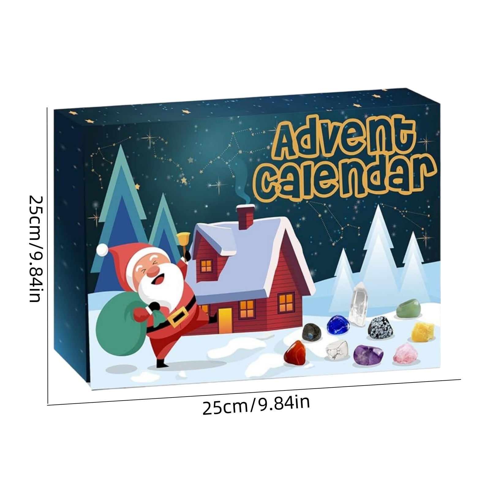 Tupukom Advent Calendar 2025 24 Natural Gemstones & Healing Stones Advent Calendar With Geographic Gemstone Rocks And Minerals - Christmas Countdown Gift for Boys, Girls, Teens & Adults