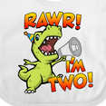 thumbnail image 4 of Inktastic Rawr I'm Two Dinosaur Boys or Girls Baby Bib, 4 of 4