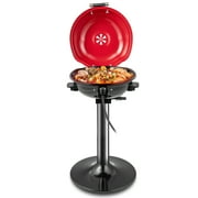 Costway Portable 1600W Electric BBQ Grill with Temperature Control & Grease Collector Red