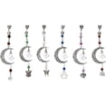 thumbnail image 1 of 6 colgantes de luna de 6 estilos con forma de corazón, mariposa, elefante y botella de vidrio, de aleación de estilo tibetano, para bolsos, mochilas, llaveros, etc., 1 of 8
