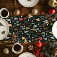 thumbnail image 2 of Christmas Tree Cotton Linen Table Runner for Dining Kitchen, Winter Colorful Xmas Trees Snowflakes Wedding Outdoor Party Tablerunners Decoration, Dresser Scarf Coffee Tablecloth Runners 14x72 Inches, 2 of 9