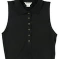 thumbnail image 5 of Elevenparis Womens Snap Front Cropped Tank Top, Black, X-Large, 5 of 5