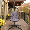 thumbnail image 3 of SEGMART Outdoor Hanging Egg Chair with Stand, Wicker Hanging Swing Chair with Steel Frame and UV Resistant Cushion, Hammock Basket Egg Chair, 350lbs Capacity for Indoor Outdoor Yard Balcony Patio, 3 of 9