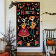thumbnail image 3 of FeiFu 35×71 Inch Day of the Dead Halloween Door Cover Decorative Door Curtain Standard Doors Fits Day of the Dead and Halloween, 3 of 3
