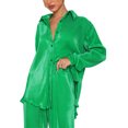 thumbnail image 3 of VISgogo Traje Casual para Mujer, Camisa de Solapa con Botones de Color Sólido de Manga Larga + Pantalones Largos de Pierna Ancha VISgogo moda, 3 of 8