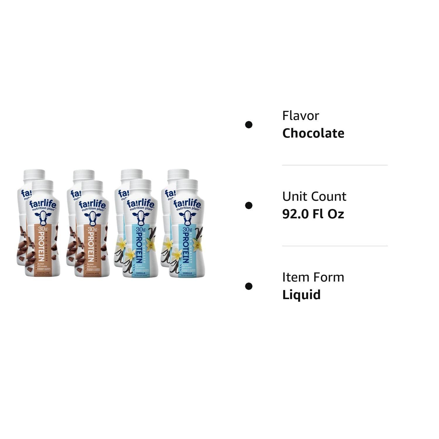 Fairlife Nutrition Plan 30g Protein Shake, Sampler Pack (11.5 fl. oz, 8 Pack)