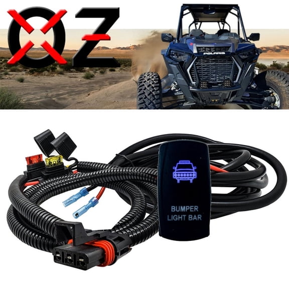 OZ-USA 10ft. Power Bus Bar Plug Wire Harness Kit for Bumper Lights Compatible with Pulse Power Busbar Polaris RZR Pro Ranger Crew XP 2018-2023