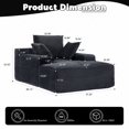 thumbnail image 3 of SOULART 47.24" Cloud Couch, Black Chaise Lounge Chair, Sleeper Sofa for Small Spaces, No Assembly Required with 3 Throw Pillows, 3 of 12