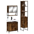thumbnail image 1 of vidaXL 3 Piece Bathroom Furniture Set Smoked Oak Engineered Wood, 1 of 5