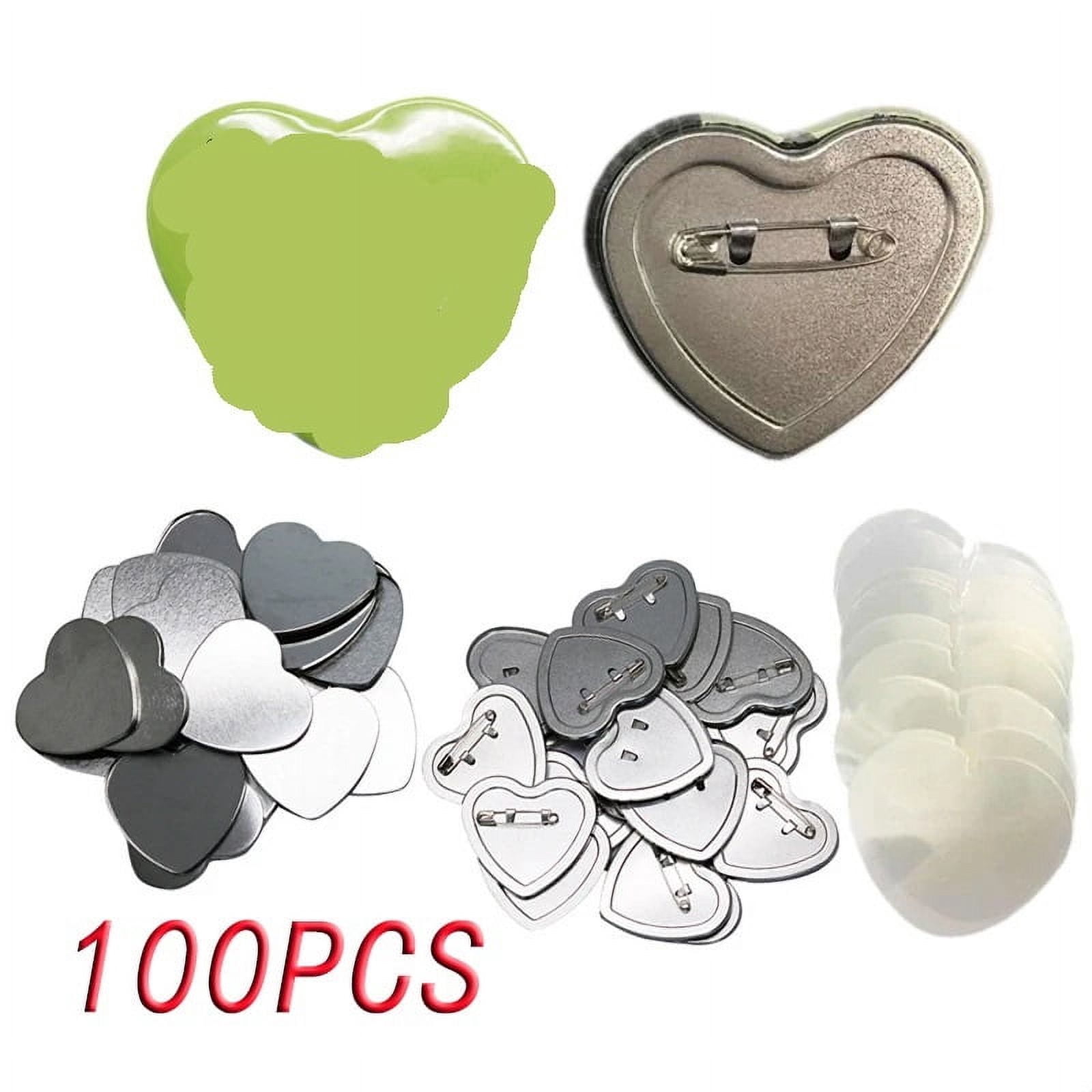 100PCS Heart-Shaped Pins Bottom Cover Membrane Peach Heart Blank Supplies Tinplate 57x53mm ,Beginner-Friendly