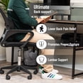 thumbnail image 2 of Mind Reader Lumbar Support Pillow with Air-Cloud Technology, Office Chair Back Cushion, Memory Foam, Black, 2 of 4