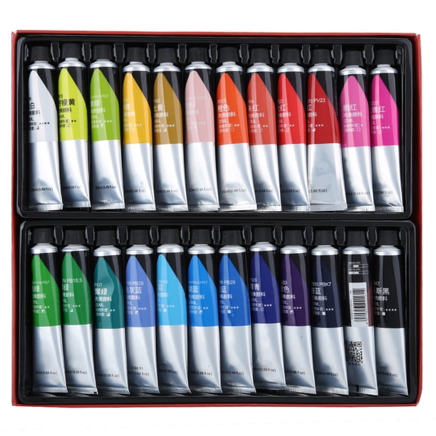 Pintura Juego De Pintura Acrílica De 24 Colores Impermeable Pintura De Pared Pintada A Mano Tubo De Pigmento Suministros De Dibujo Artístico 20ml
