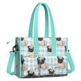 thumbnail image 2 of Teacher Tote Bag,Pug with Crown Teacher Utility Tote Bag,Large Work Tote Bags for Women with Multiple Pockets,Top Zipper Closure,13.8x10.6x6.7 Inch, 2 of 5