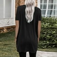 thumbnail image 4 of Pxiakgy shirts for women Womens Summer Casual Solid Loose Pullover Crewneck Shirts Short Sleeve Tunic Tops Blouse With Pockets Black+S, 4 of 6