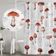 thumbnail image 5 of Red Mushroom Shower Curtain, Waterproof Shower Curtains for Bathroom, Vintage Botanical Autumn Farmhouse Washable Fabric Bathtub Curtain Set Bath Decor with 12 Hooks Standard 72"x72", 5 of 8