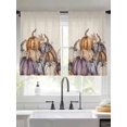 thumbnail image 2 of Fall Pumpkins Sheer Curtains 45 Inch Length 2 Panels Set for Living Room/Bedroom, Thanksgiving Pumpkins Harvest Rustic Semi Curtain Sheers Drapes Rod Pocket Curtains Window Treatment Set 52''x45''x2, 2 of 7