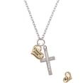 thumbnail image 2 of Delight Jewelry Goldtone Class of 2028 Heart Be Strong and Courageous Engraved Cross Zoey Necklace, 28", 2 of 4