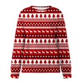 thumbnail image 4 of Chandail en Molleton de Noël pour Femmes 2023 Col Rond Mode Décontractée Manches Longues Imprimé de Noël Chandail en Molleton Blouse en Solde, 4 of 5
