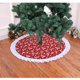 thumbnail image 1 of Liquidación Falda para Árbol de Navidad Xihbxyly Estampado de Nieve de Terciopelo Rojo, 1 of 4